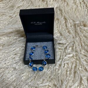 Turkish Silver 925 Blue glass Eye Bracelet.